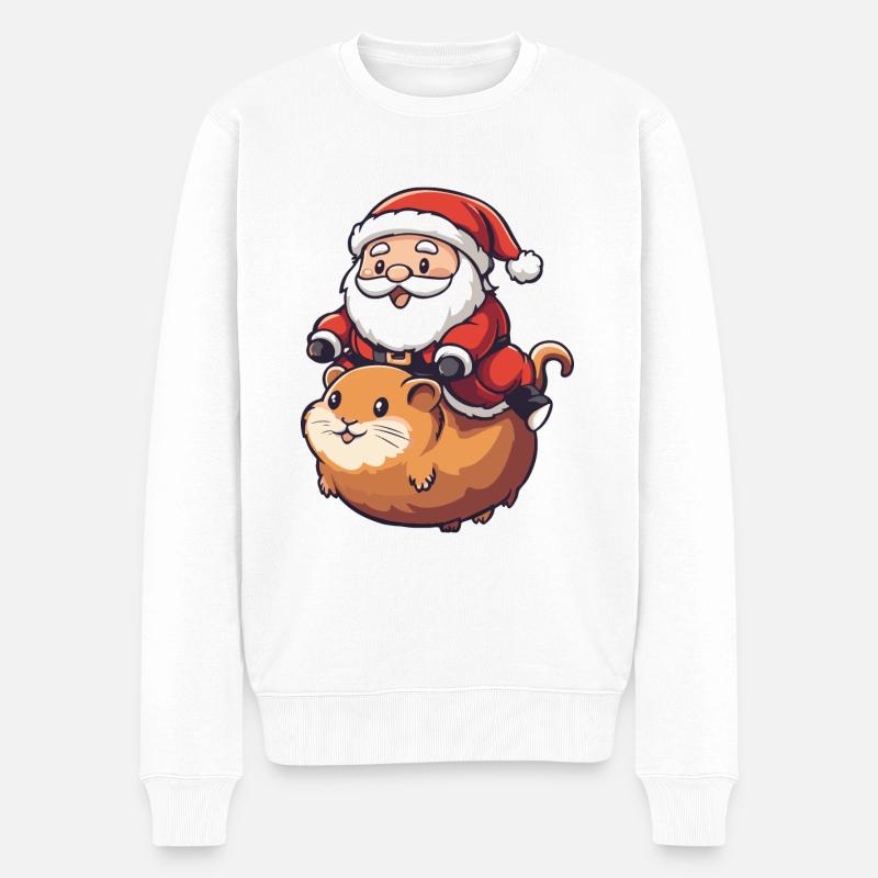 Père Noël hamster - Pull Premium bio Homme - blanc