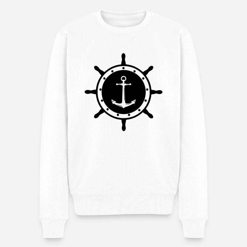 ancre de barre 1 - Pull Premium bio Homme - blanc