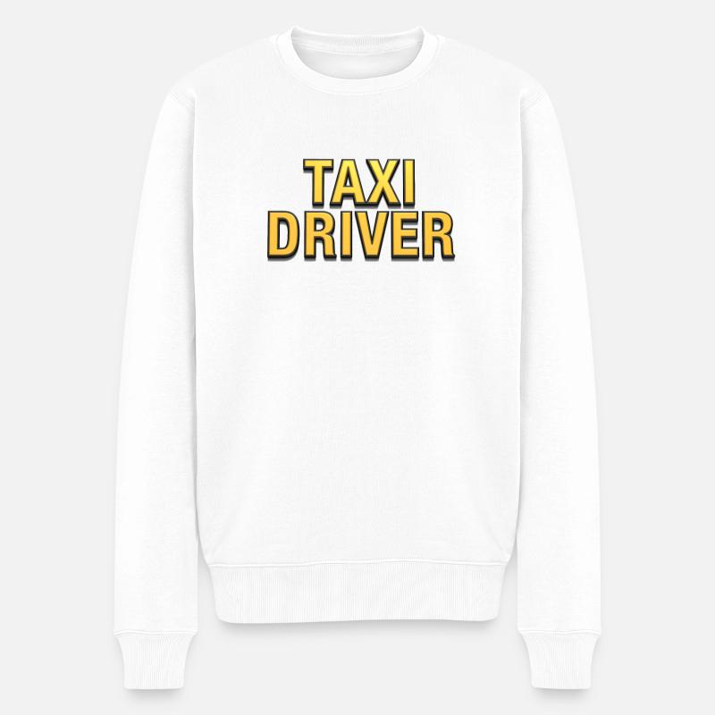 TAXI DRIVER - Männer Premium Bio Pullover - Weiß