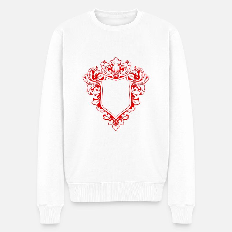 Schild Wappen Symbol Leer - Männer Premium Bio Pullover - Weiß