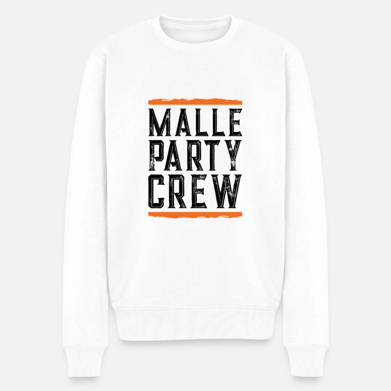 Malle Party Crew - Männer Premium Bio Pullover - Weiß