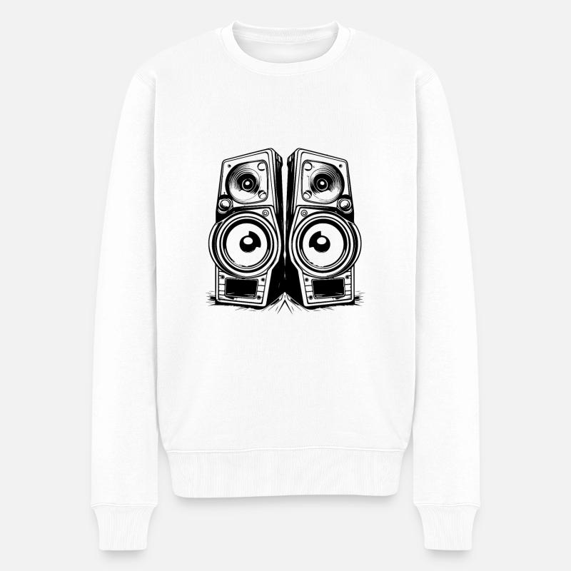 Boîtes à Musique Basse - Pull Premium bio Homme - blanc