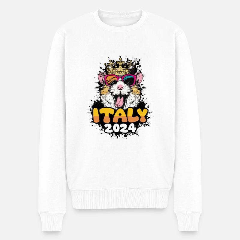 Italie 2024 Hamster - Pull Premium bio Homme - blanc
