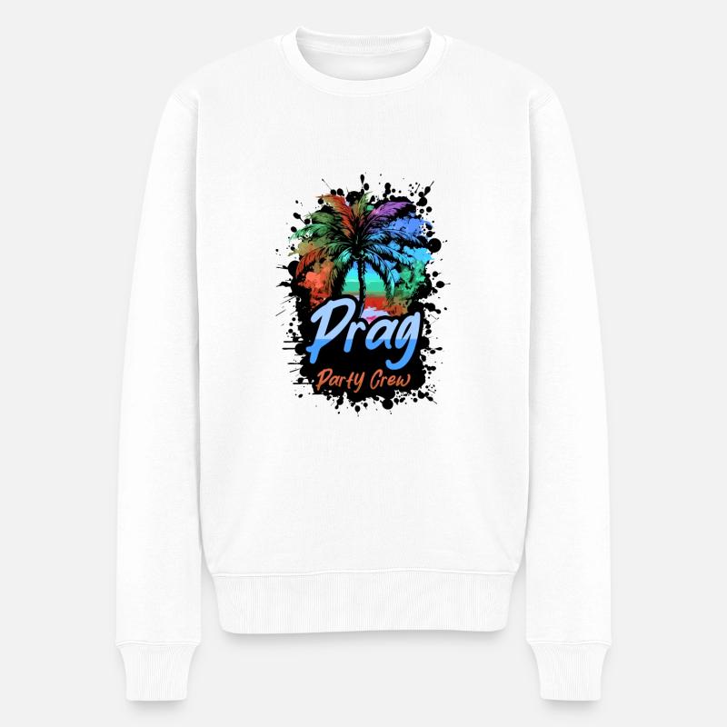 Prag Party Crew Urlaub - Männer Premium Bio Pullover - Weiß