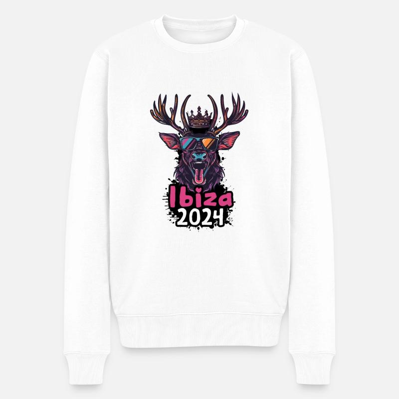 Ibiza 2024 Cerf - Pull Premium bio Homme - blanc