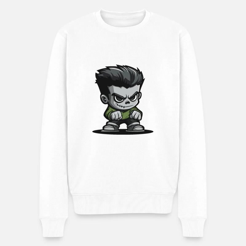 Zombie Halloween Comic - Männer Premium Bio Pullover - Weiß
