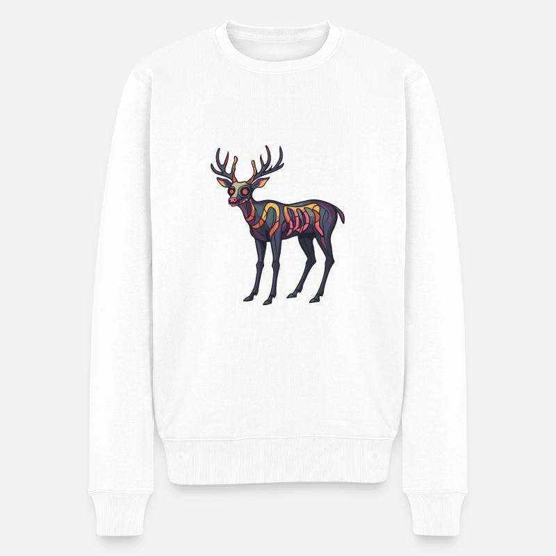 Bande dessinée d’Halloween cerf - Pull Premium bio Homme - blanc