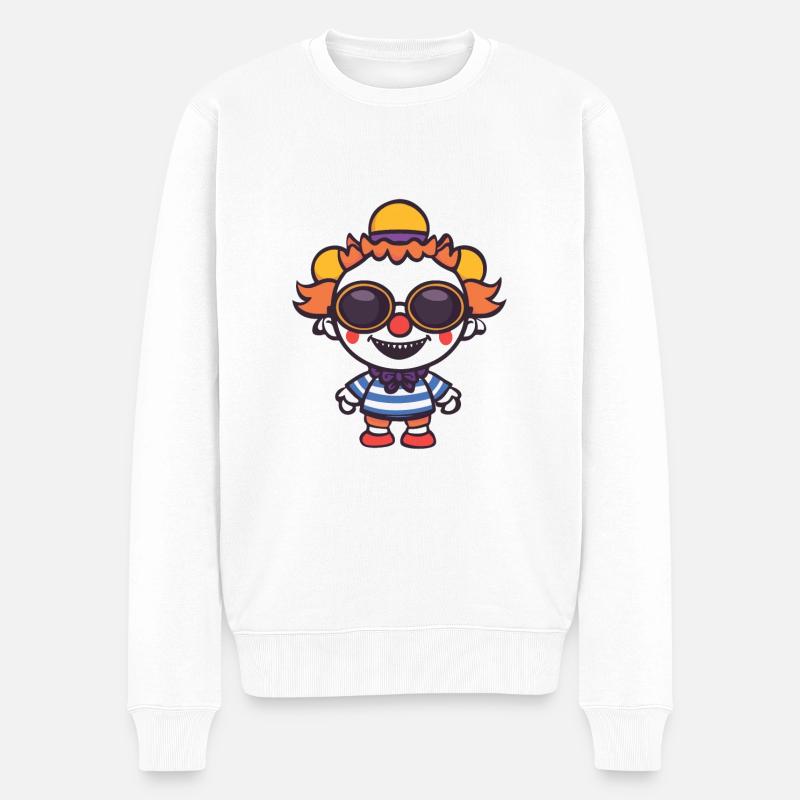 Halloween Clown Cool - Männer Premium Bio Pullover - Weiß