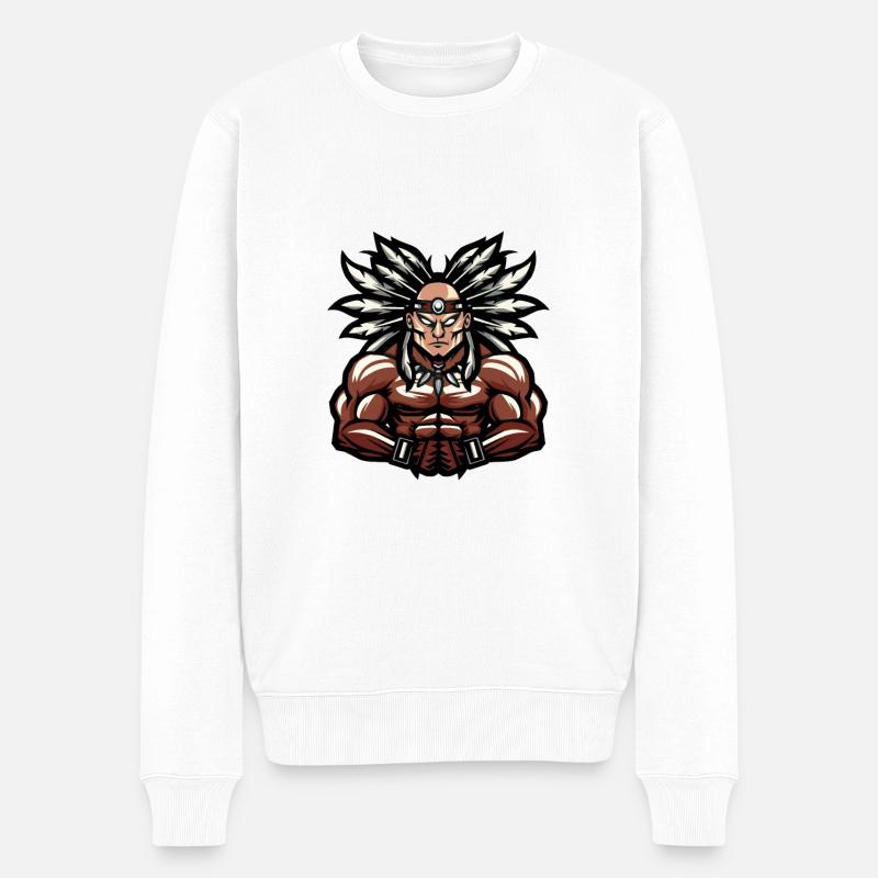 Chef Musculation Muscles - Pull Premium bio Homme - blanc