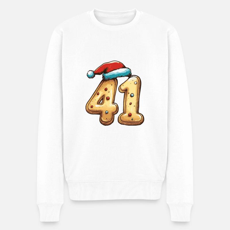 41 Nombre Noël - Pull Premium bio Homme - blanc