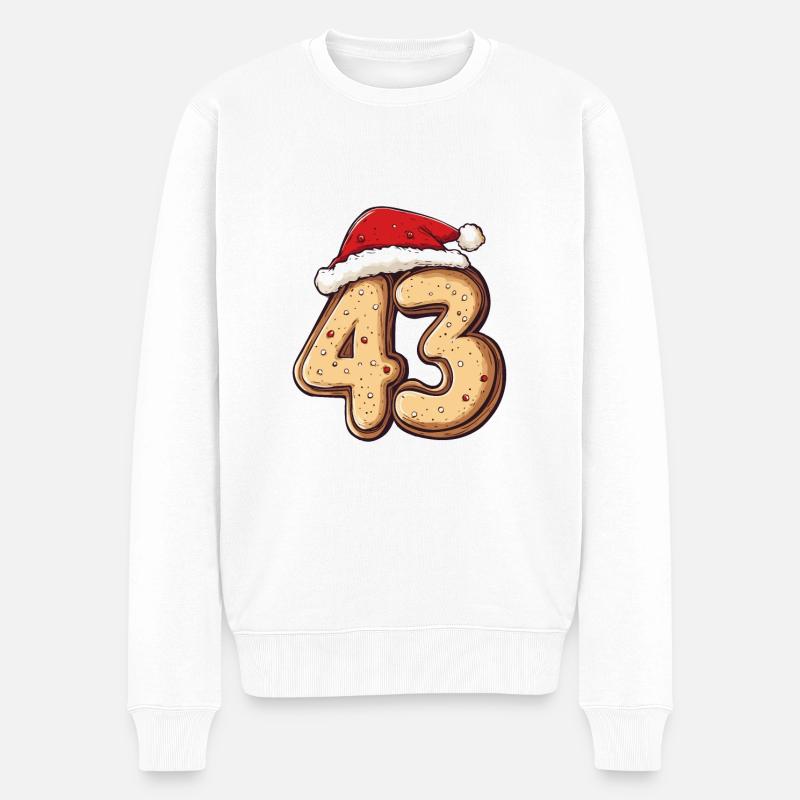43 Nombre Noël - Pull Premium bio Homme - blanc