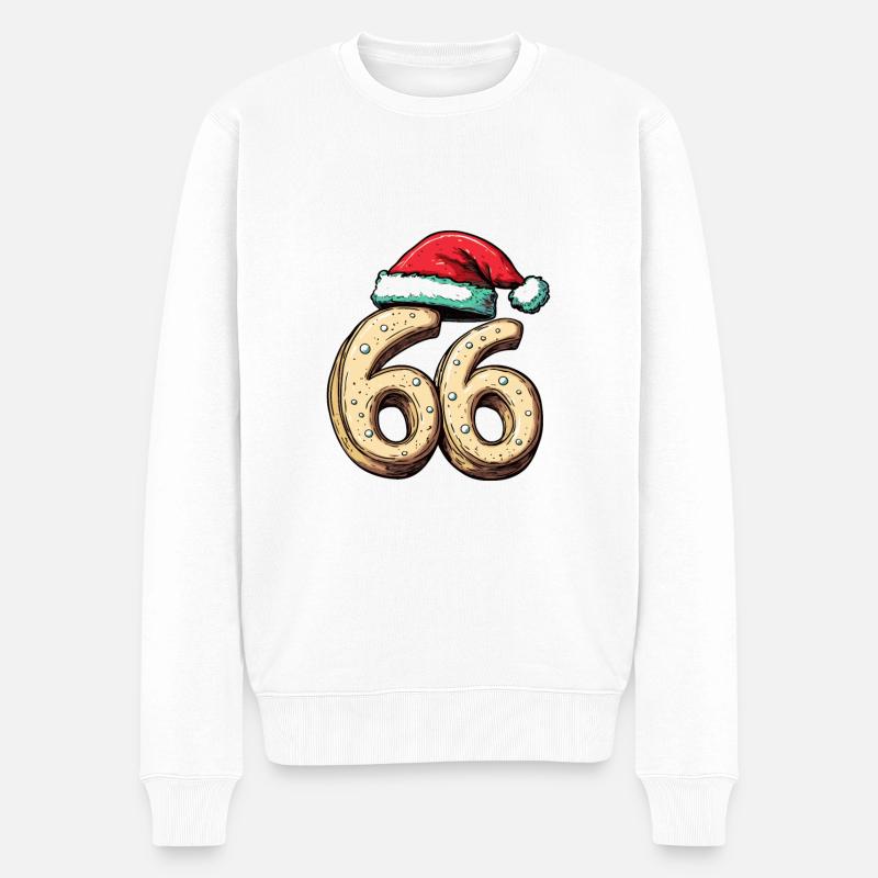 66 Nombre Noël - Pull Premium bio Homme - blanc