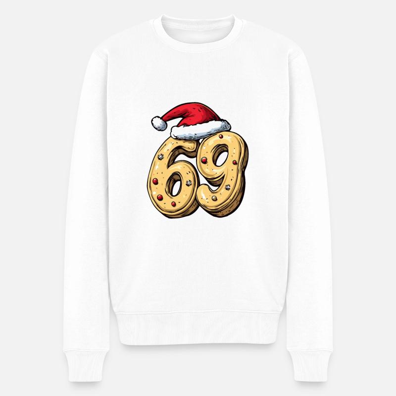 69 Nombre Noël - Pull Premium bio Homme - blanc