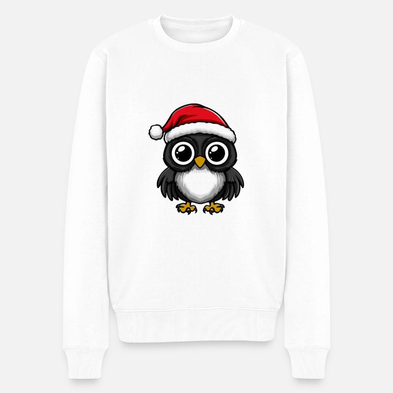 hibou Noël mignon - Pull Premium bio Homme - blanc