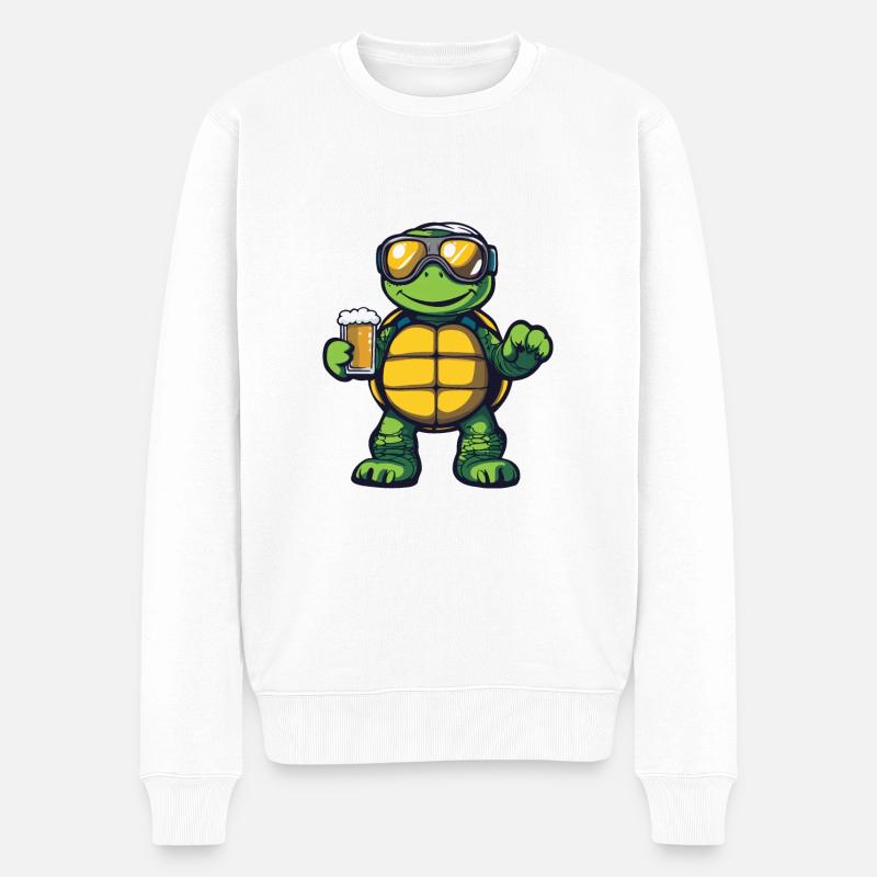 Bière Turtle Ski - Pull Premium bio Homme - blanc