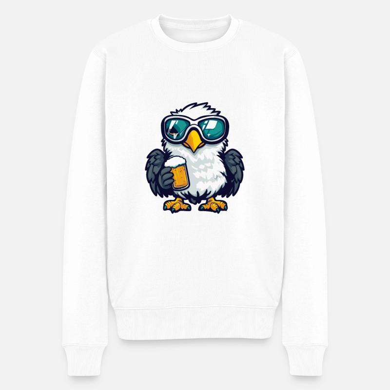 Adler Ski Bier - Männer Premium Bio Pullover - Weiß