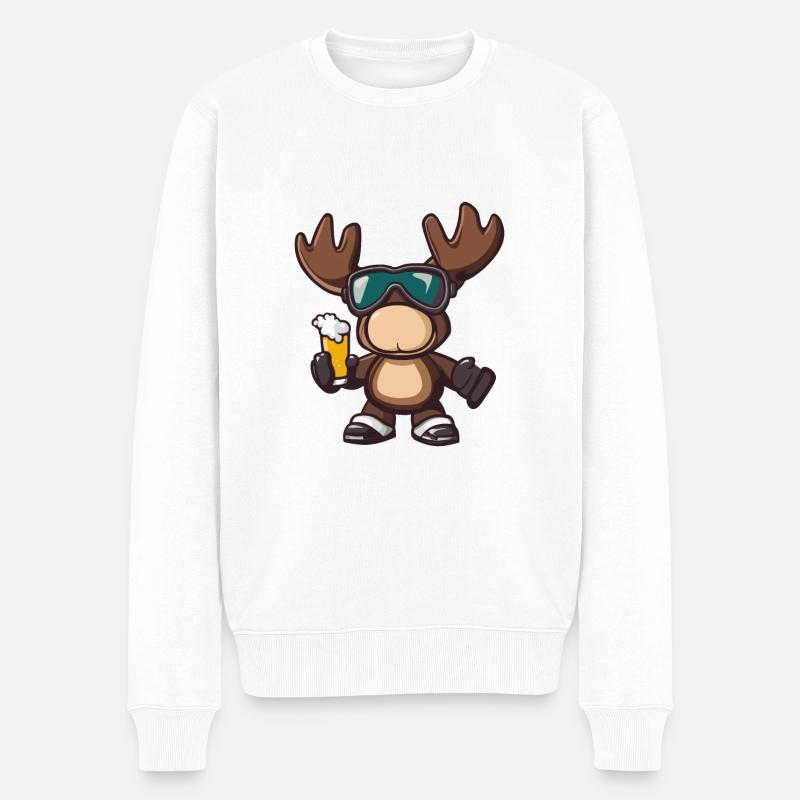 Bière Moose Ski - Pull Premium bio Homme - blanc