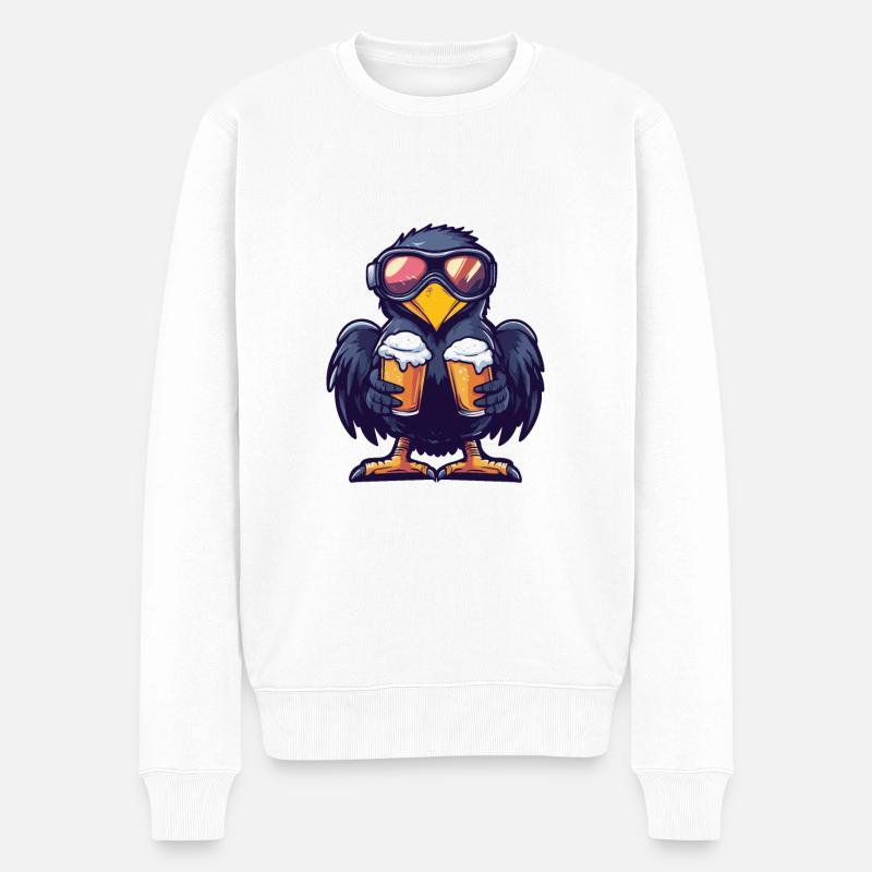 Harpyie Vogel Ski Bier - Männer Premium Bio Pullover - Weiß