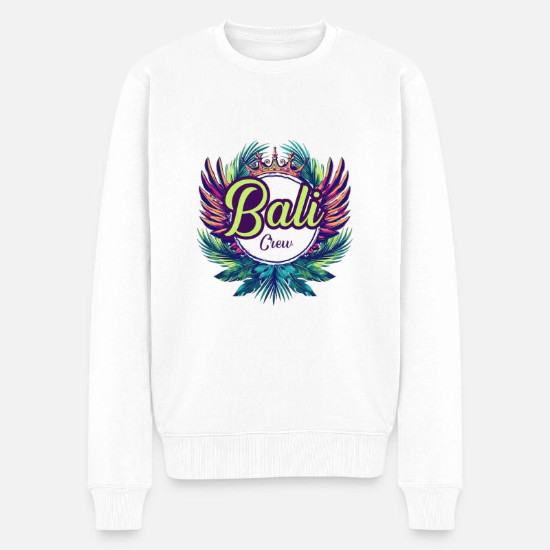 Bali Crew Urlaub - Männer Premium Bio Pullover - Weiß