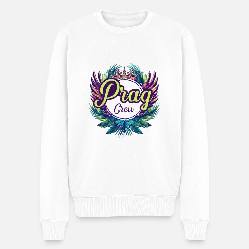 Vacances Prague Crew - Pull Premium bio Homme - blanc