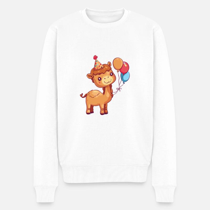 Bébé d’anniversaire de chameau - Pull Premium bio Homme - blanc