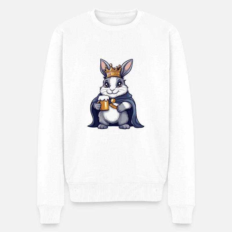 Bunny Bière Drôle - Pull Premium bio Homme - blanc