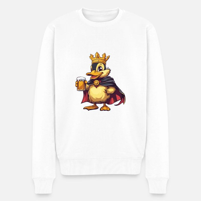 Bière de canard drôle - Pull Premium bio Homme - blanc