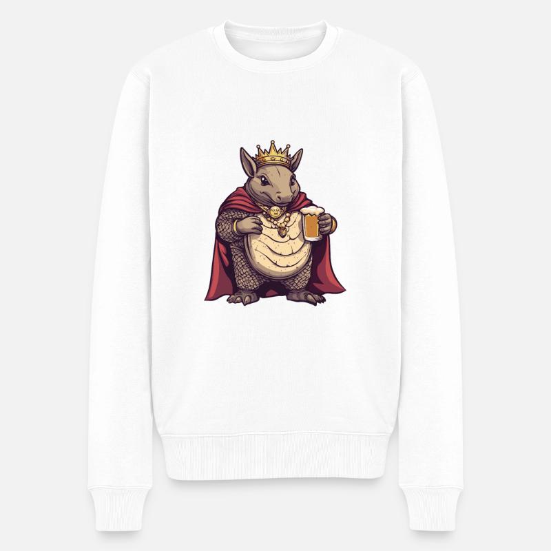 Gürteltier Bier Lustig - Männer Premium Bio Pullover - Weiß