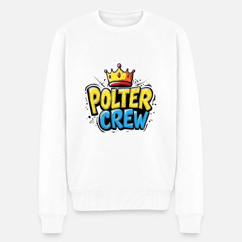 Polter Crew - Männer Premium Bio Pullover - Weiß