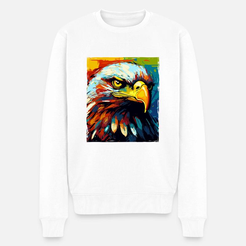Portrait d’aigle - Pull Premium bio Homme - blanc