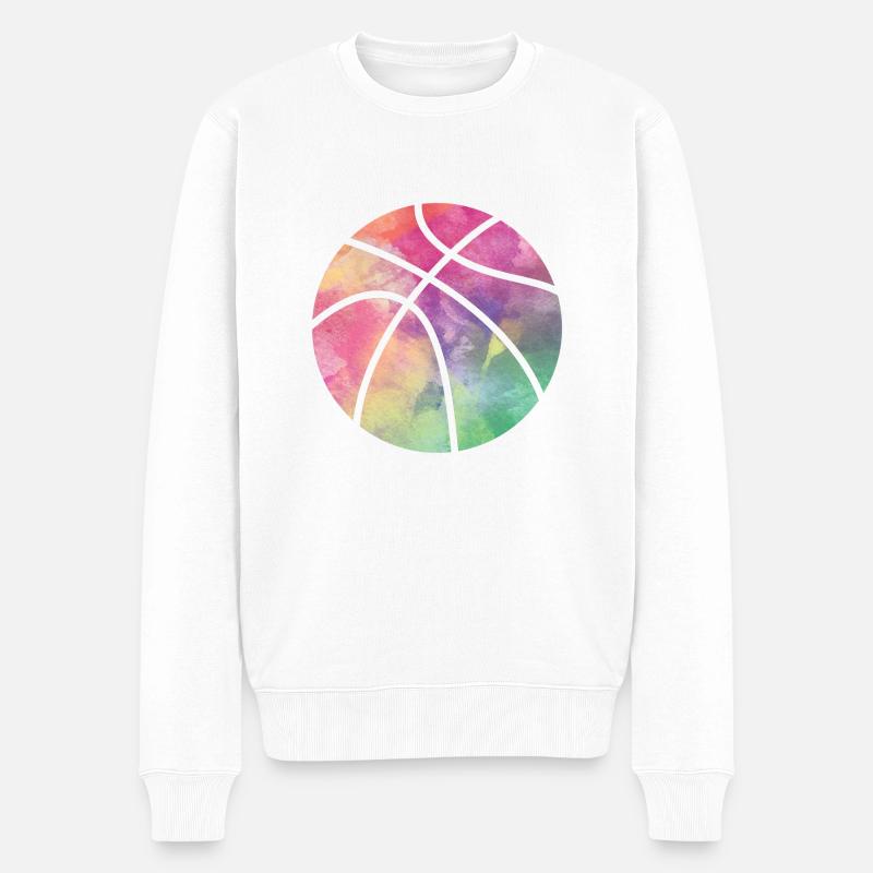 Basketball Girl Geschenkidee - Männer Premium Bio Pullover - Weiß
