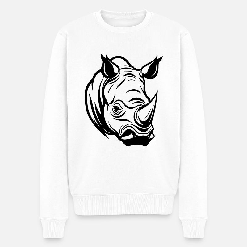 Tête de rhinocéros - Pull Premium bio Homme - blanc