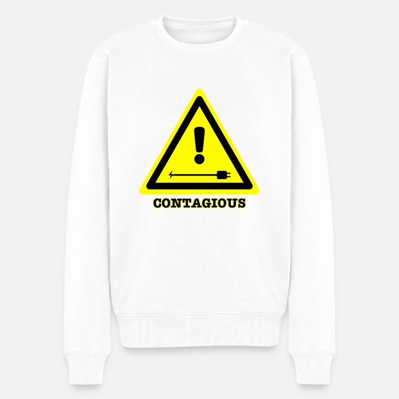 Ansteckend joke (EN) - Männer Premium Bio Pullover - Weiß
