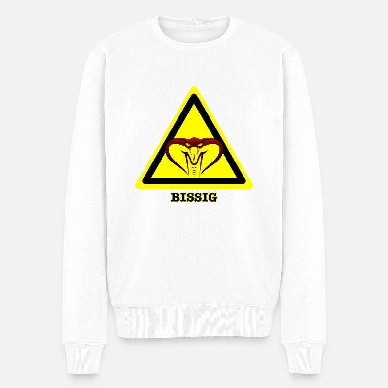 Vorsicht Bissig! - Männer Premium Bio Pullover - Weiß