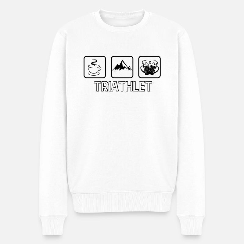 randonnée triathlète - Pull Premium bio Homme - blanc