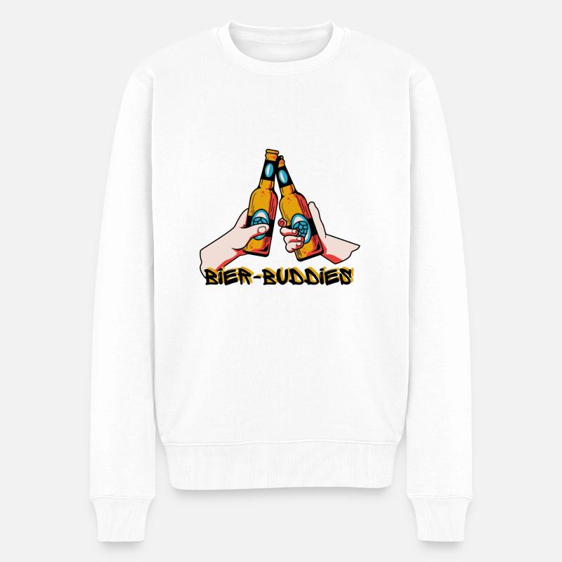 Bier-Buddied - Männer Premium Bio Pullover - Weiß