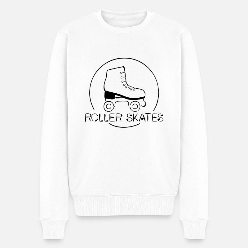 Roller-Skates - Männer Premium Bio Pullover - Weiß
