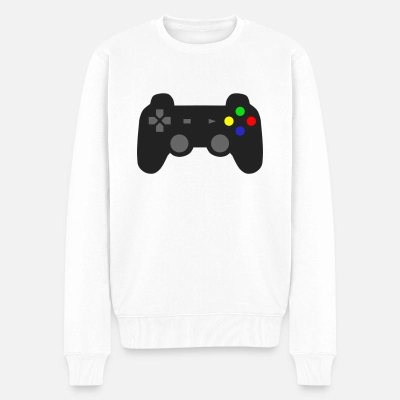 Controller - Männer Premium Bio Pullover - Weiß
