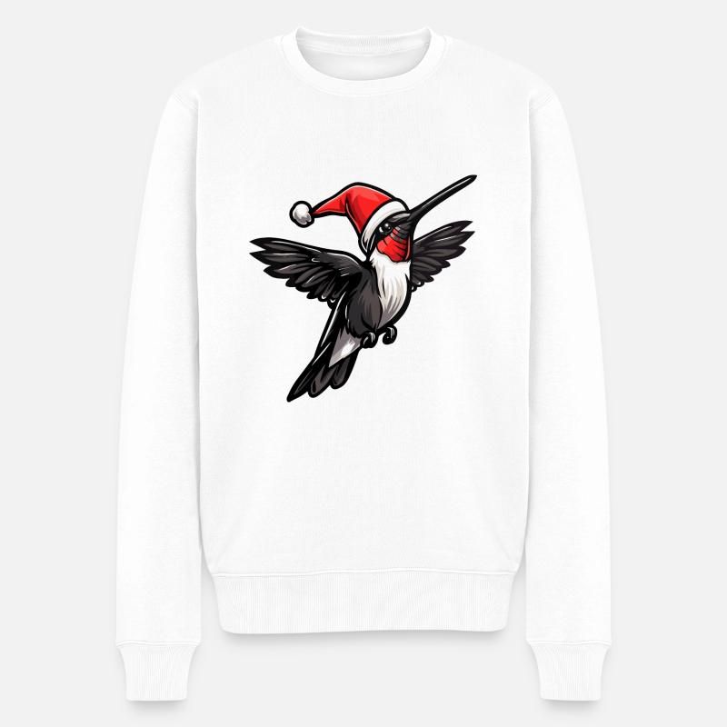 colibri oiseau Noël - Pull Premium bio Homme - blanc