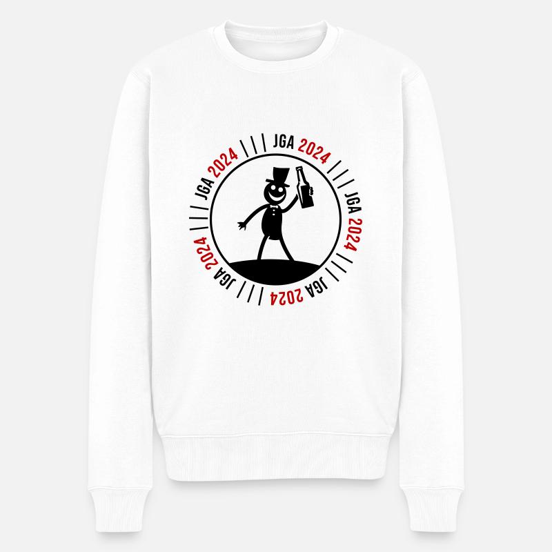 Junggesellen Abschied 2024 - Männer Premium Bio Pullover - Weiß