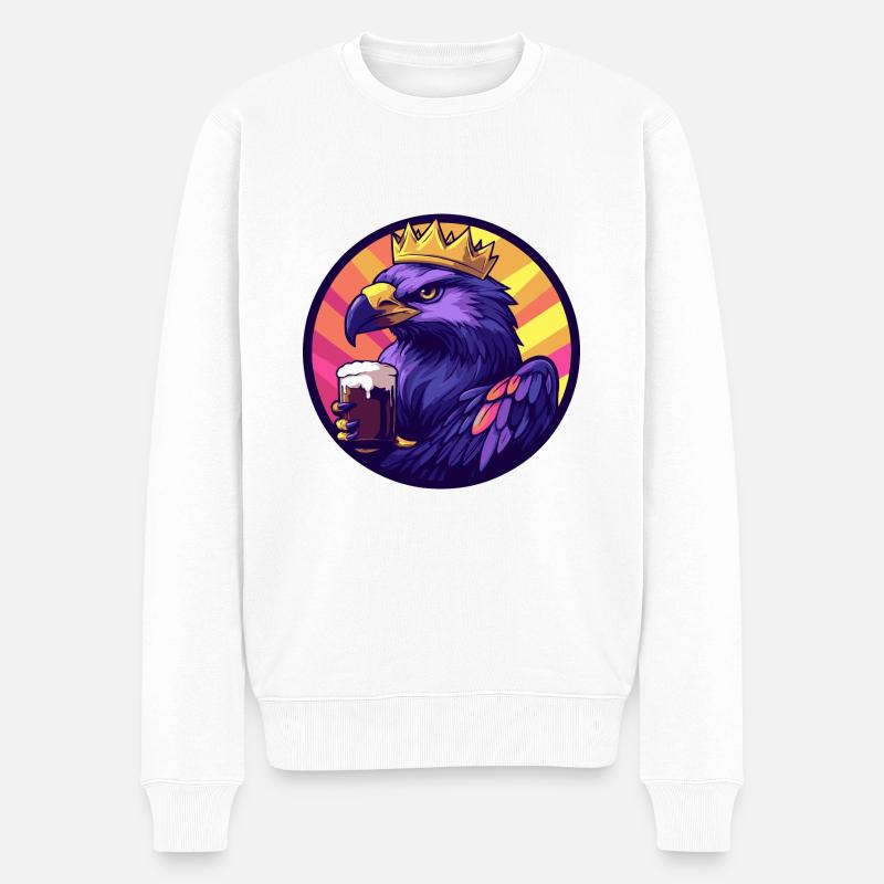 Harpyie Vogel Bier Comic - Männer Premium Bio Pullover - Weiß