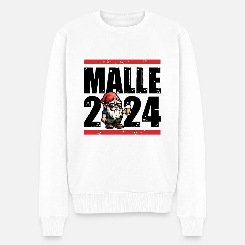 Malle 2024 Majorque Drôle - Pull Premium bio Homme - blanc