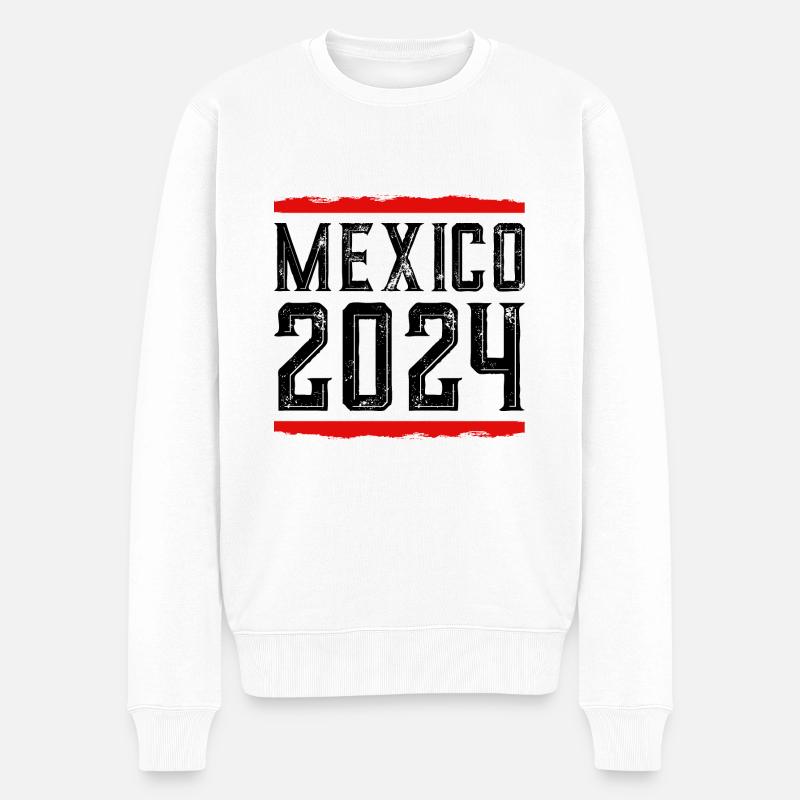 Mexiko 2024 - Männer Premium Bio Pullover - Weiß