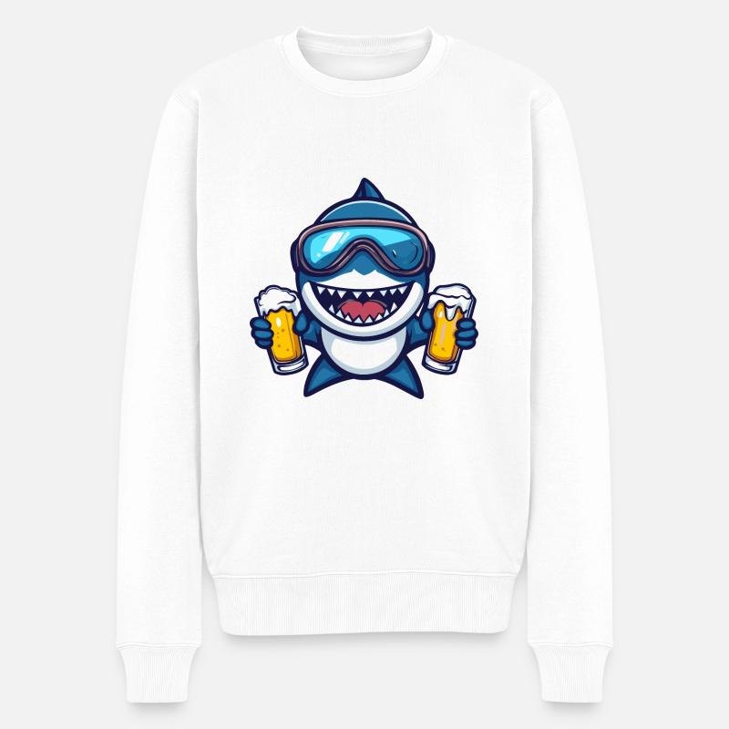 Bière Shark Ski - Pull Premium bio Homme - blanc