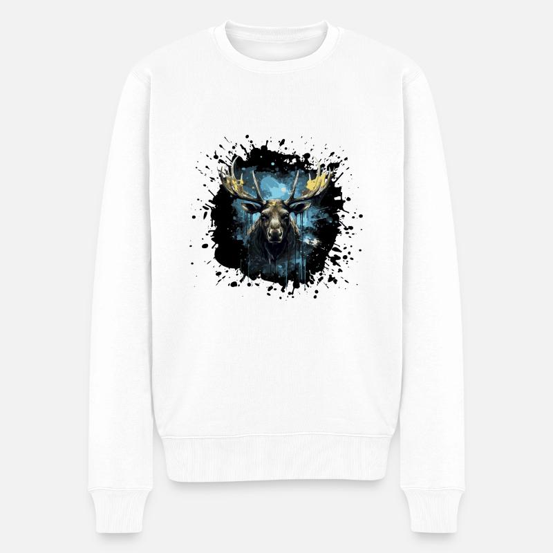 Portrait d’orignal - Pull Premium bio Homme - blanc