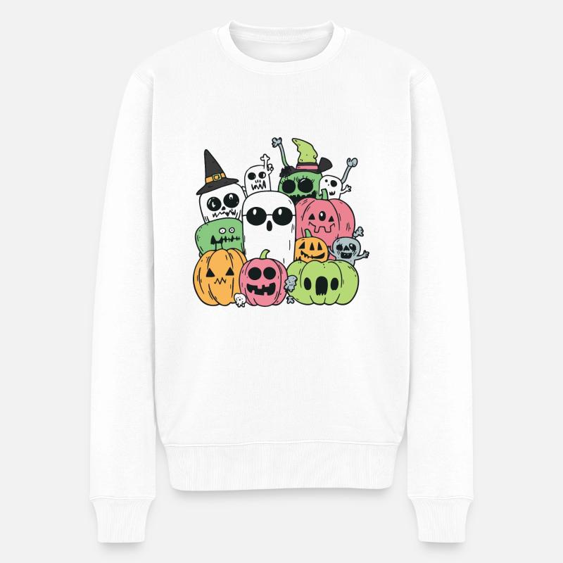 Figurines de fête d’Halloween - Pull Premium bio Homme - blanc