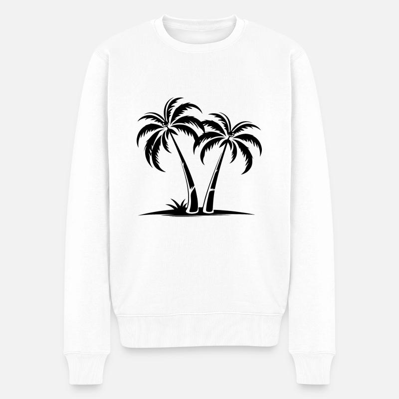 Palmen Insel - Männer Premium Bio Pullover - Weiß