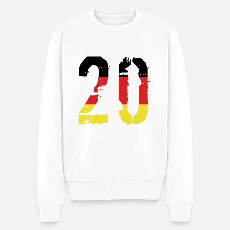 Maillot 20 Numéro Allemagne - Pull Premium bio Homme - blanc