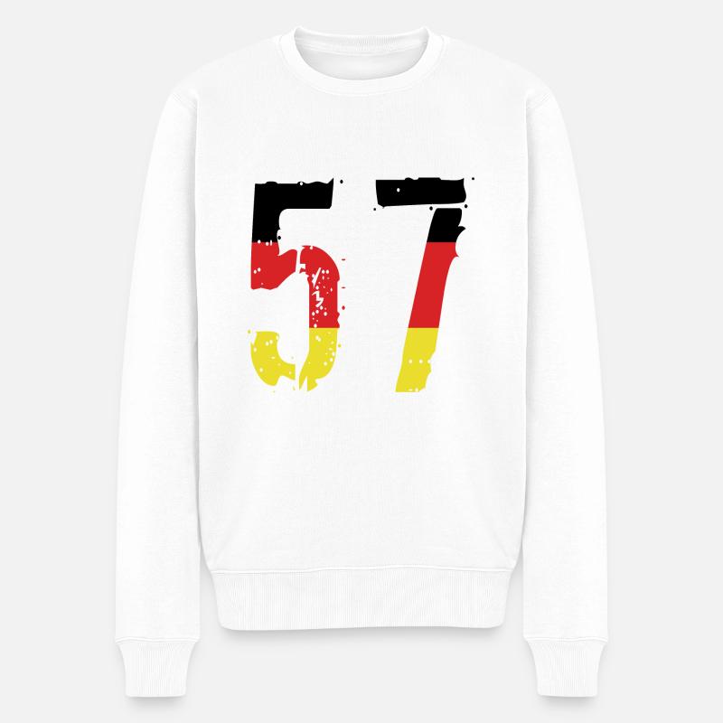 Maillot 57 Numéro Allemagne - Pull Premium bio Homme - blanc