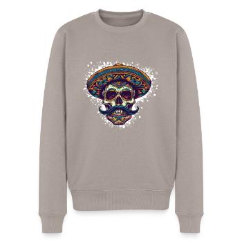 Crâne mexicain - Pull Premium bio Homme - taupe - Devant - Nico (187cm)